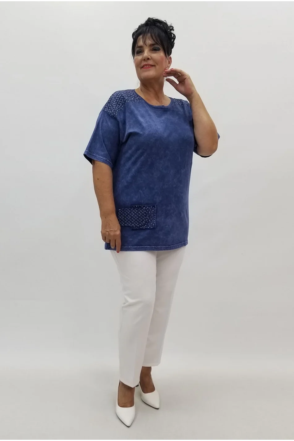 Miraggio Büyük Beden Bluz 99914 LACİVERT