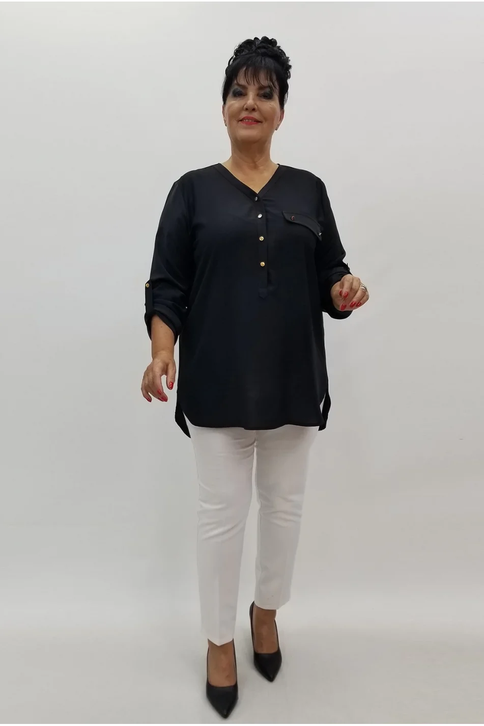 Miraggio Büyük Beden Bluz 99918 SİYAH