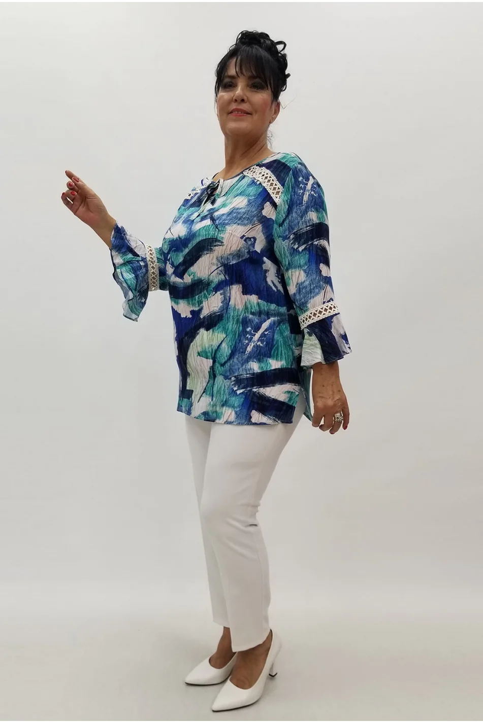 Miraggio Büyük Beden Bluz 99946 LACİVERT