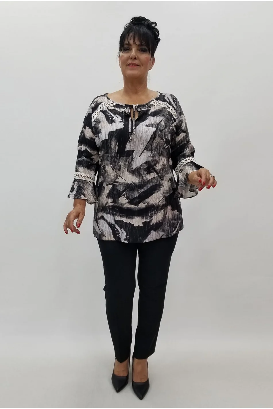 Miraggio Büyük Beden Bluz 99946 SİYAH