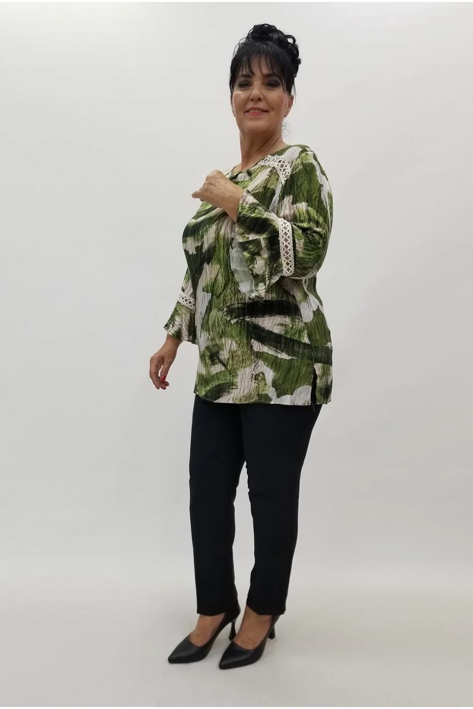 Miraggio Büyük Beden Bluz 99946 YEŞİL