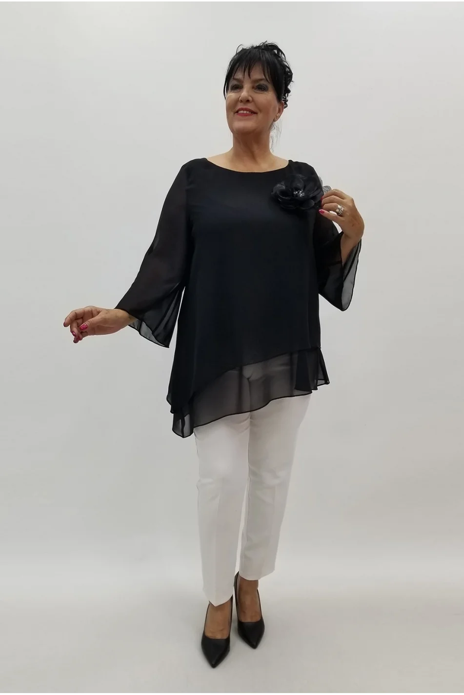 Miraggio Büyük Beden Bluz 99964 SİYAH