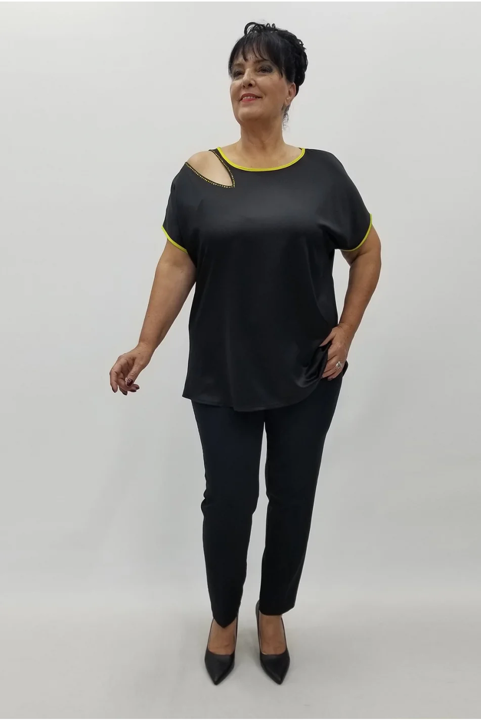 Miraggio Büyük Beden Bluz 99966 SİYAH