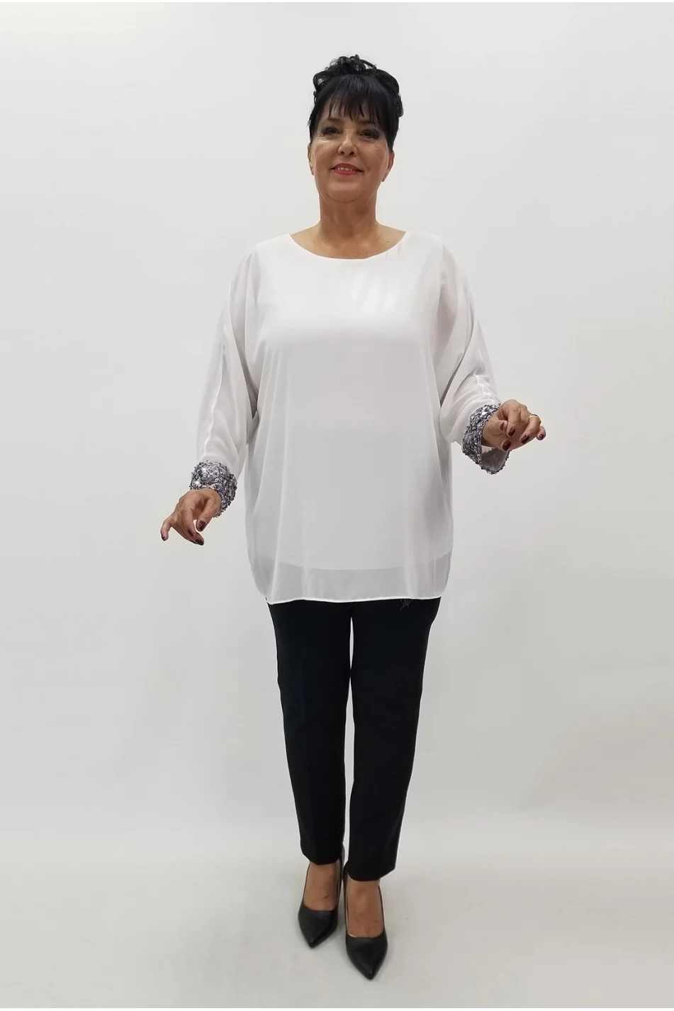 Miraggio Büyük Beden Bluz 99967 BEYAZ