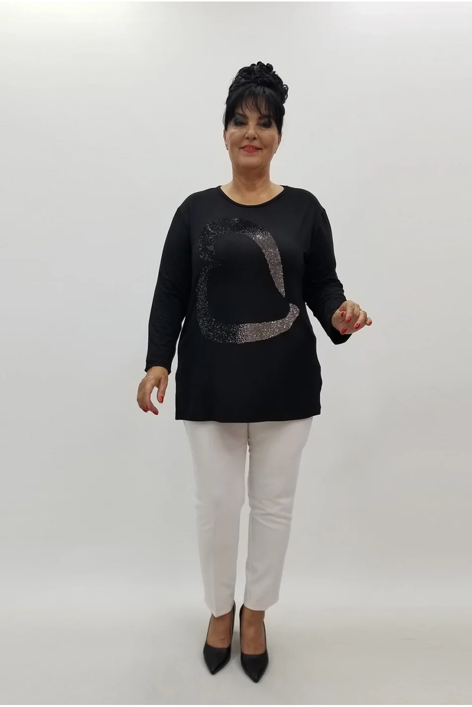 Miraggio Büyük Beden Bluz 99976 SİYAH