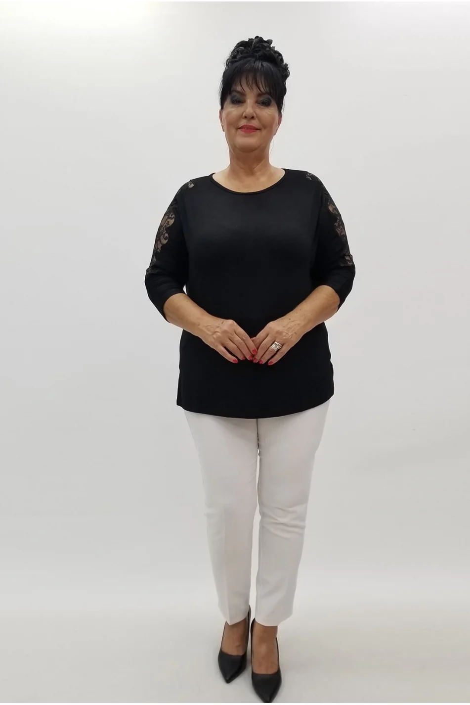 Miraggio Büyük Beden Bluz 99977 SİYAH