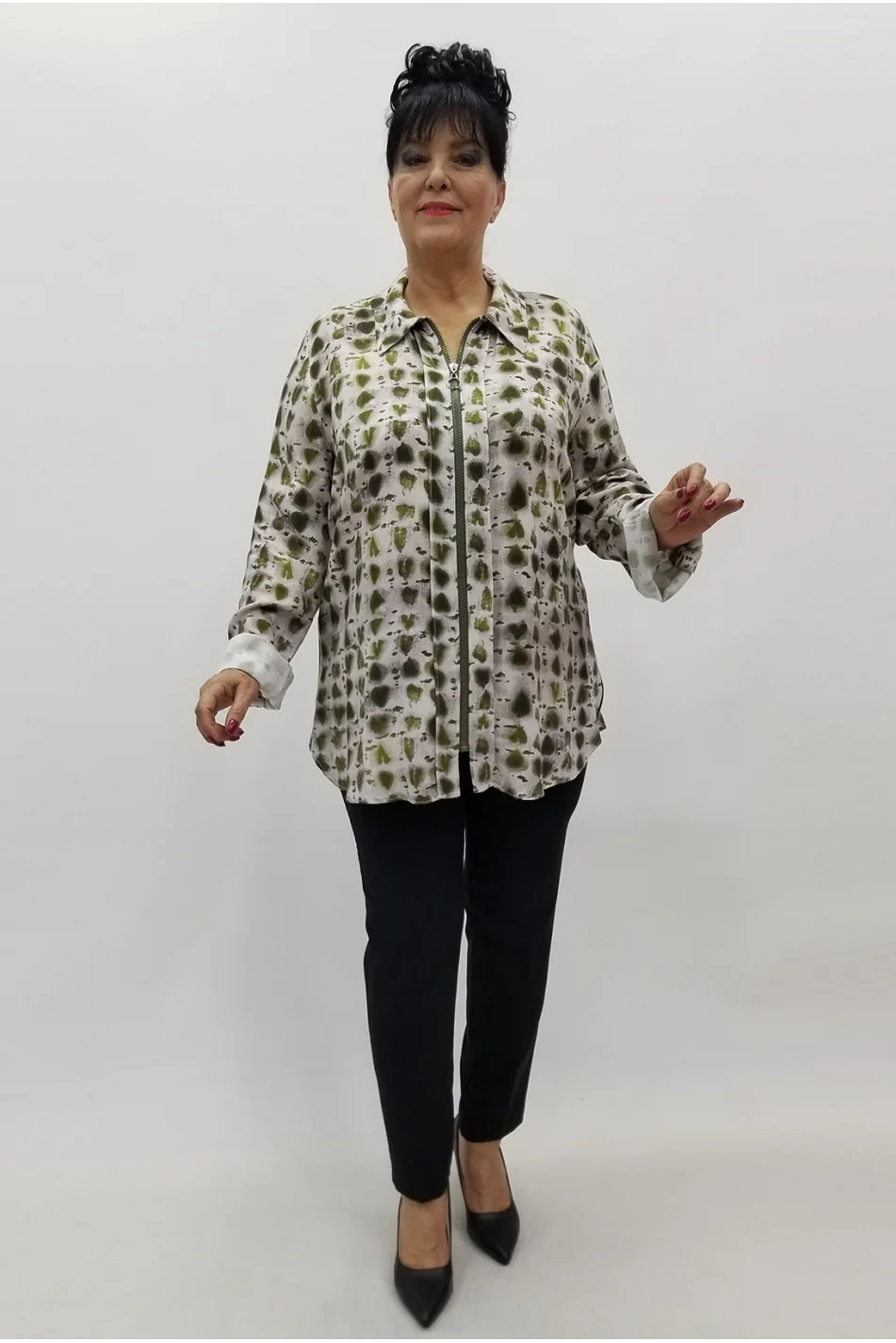 Miraggio Büyük Beden Ceket 4033 YAĞ YEŞİLİ