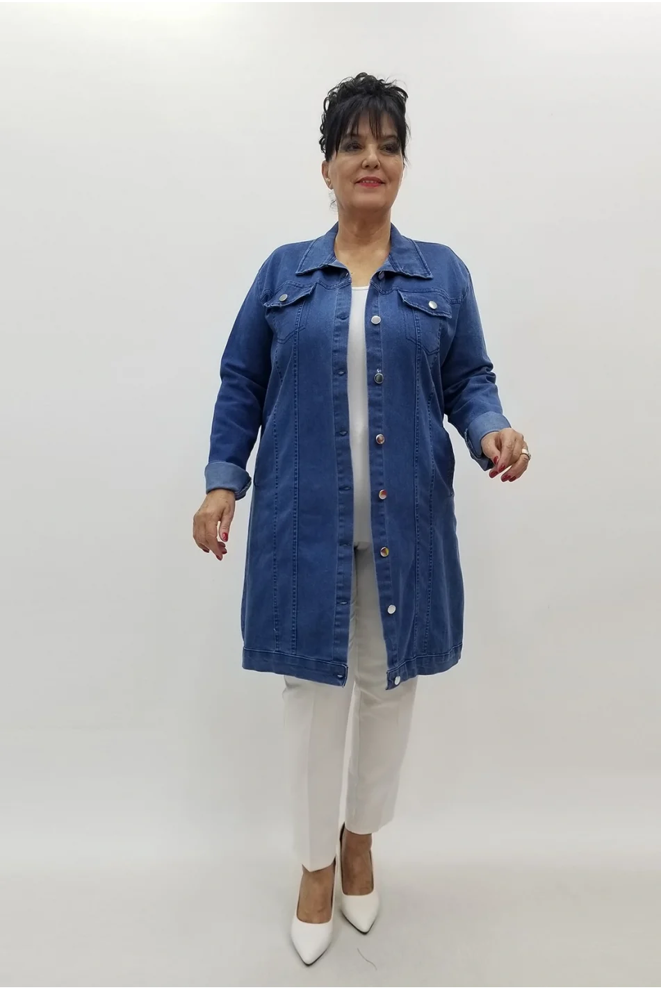 Miraggio Büyük Beden Ceket 4056 KOT MAVİ