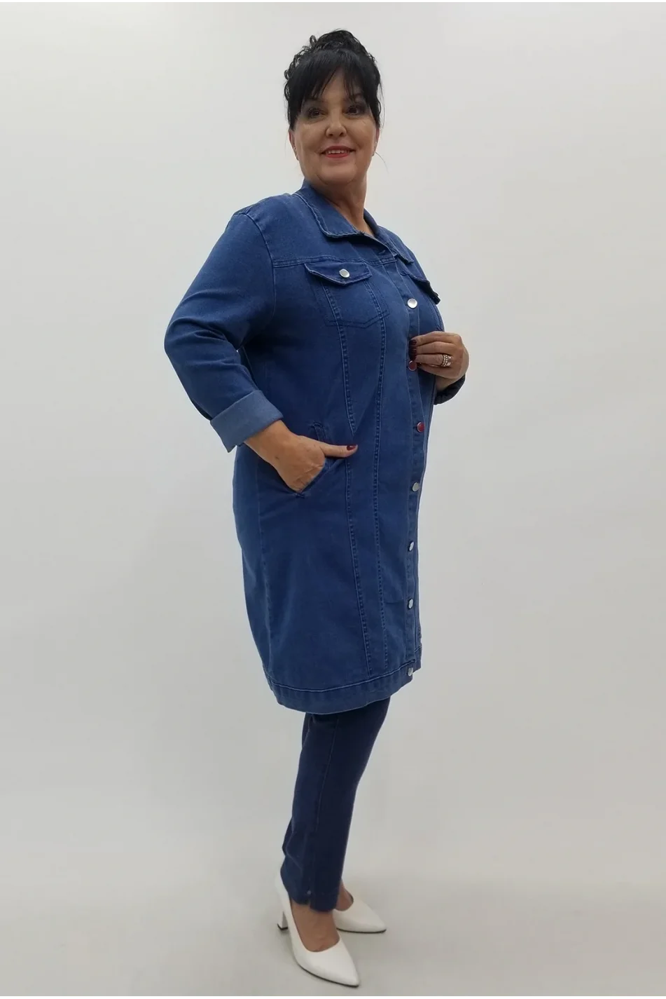 Miraggio Büyük Beden Ceket 4056 KOT MAVİ