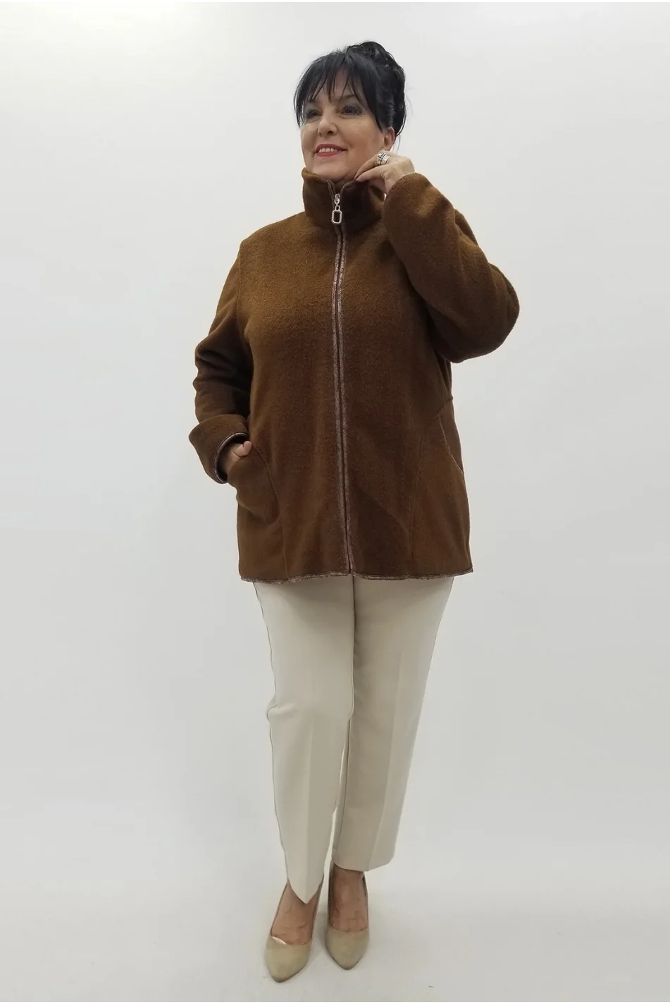 Miraggio Büyük Beden Ceket 4066 KAHVE