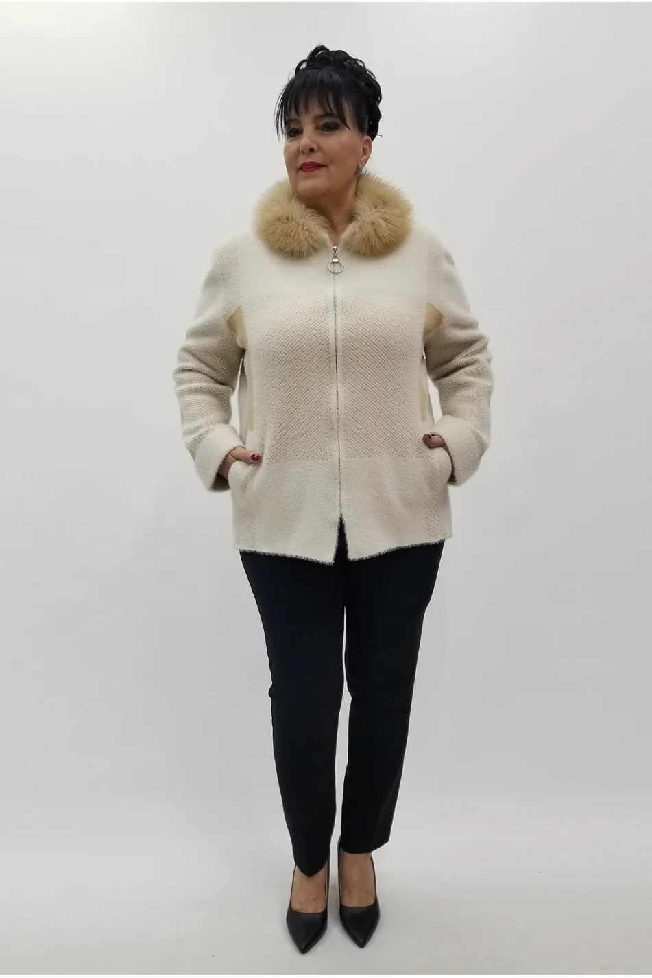 Miraggio Büyük Beden Ceket 4139 KREM