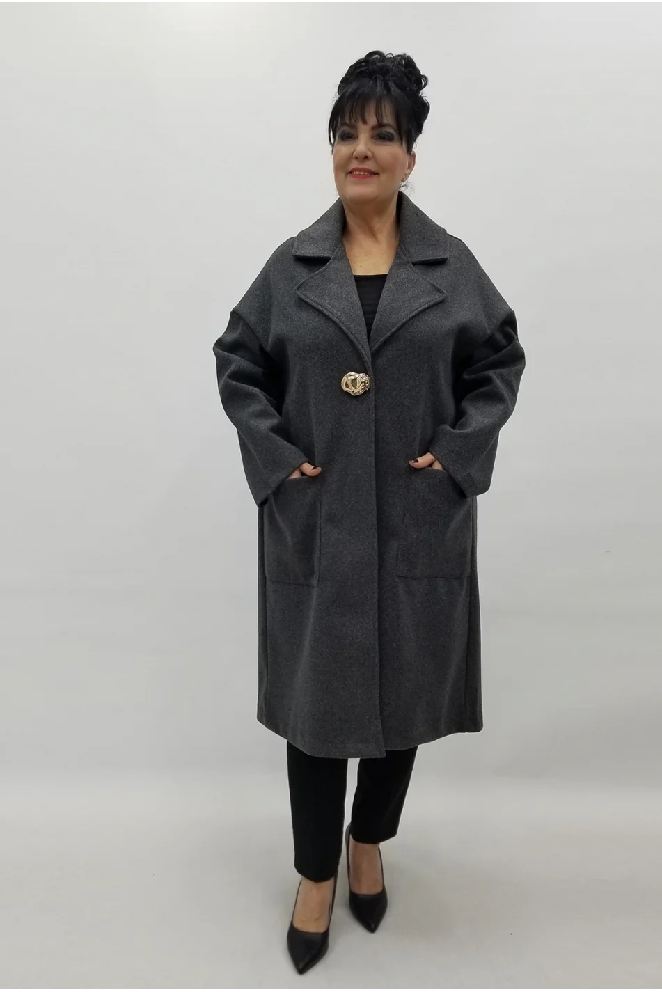 Miraggio Büyük Beden Kaban 4175 ANTRASİT