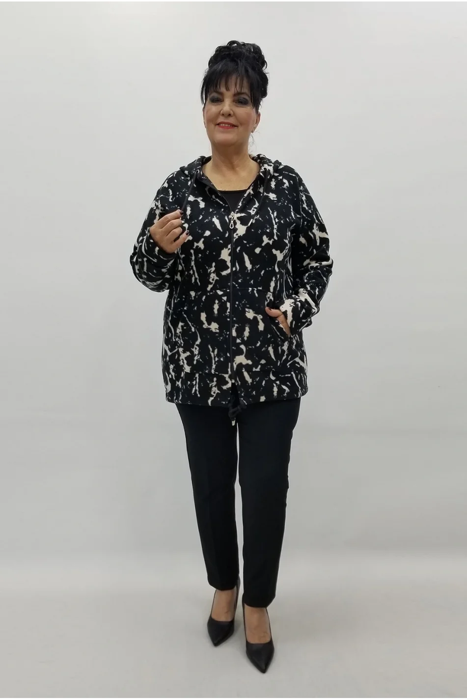 Miraggio Büyük Beden Ceket 4193 SİYAH/KREM