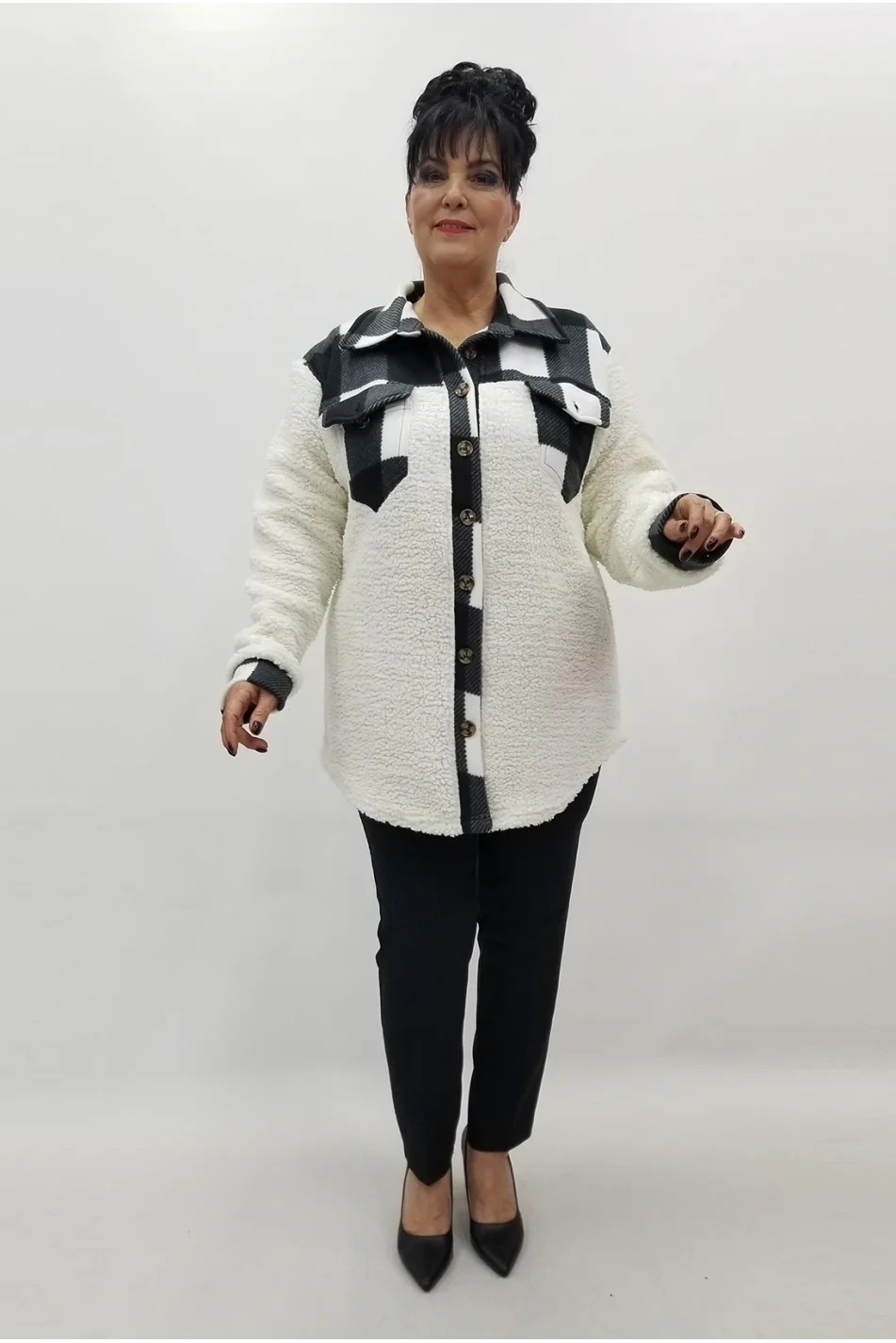 Miraggio Büyük Beden Ceket 4195 SİYAH/BEYAZ