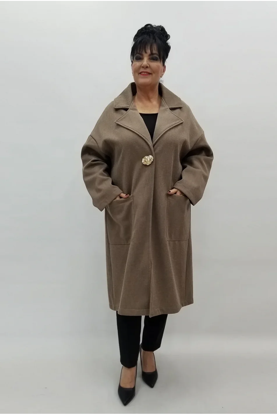 Miraggio Büyük Beden Kaban 4221 A-KAHVE