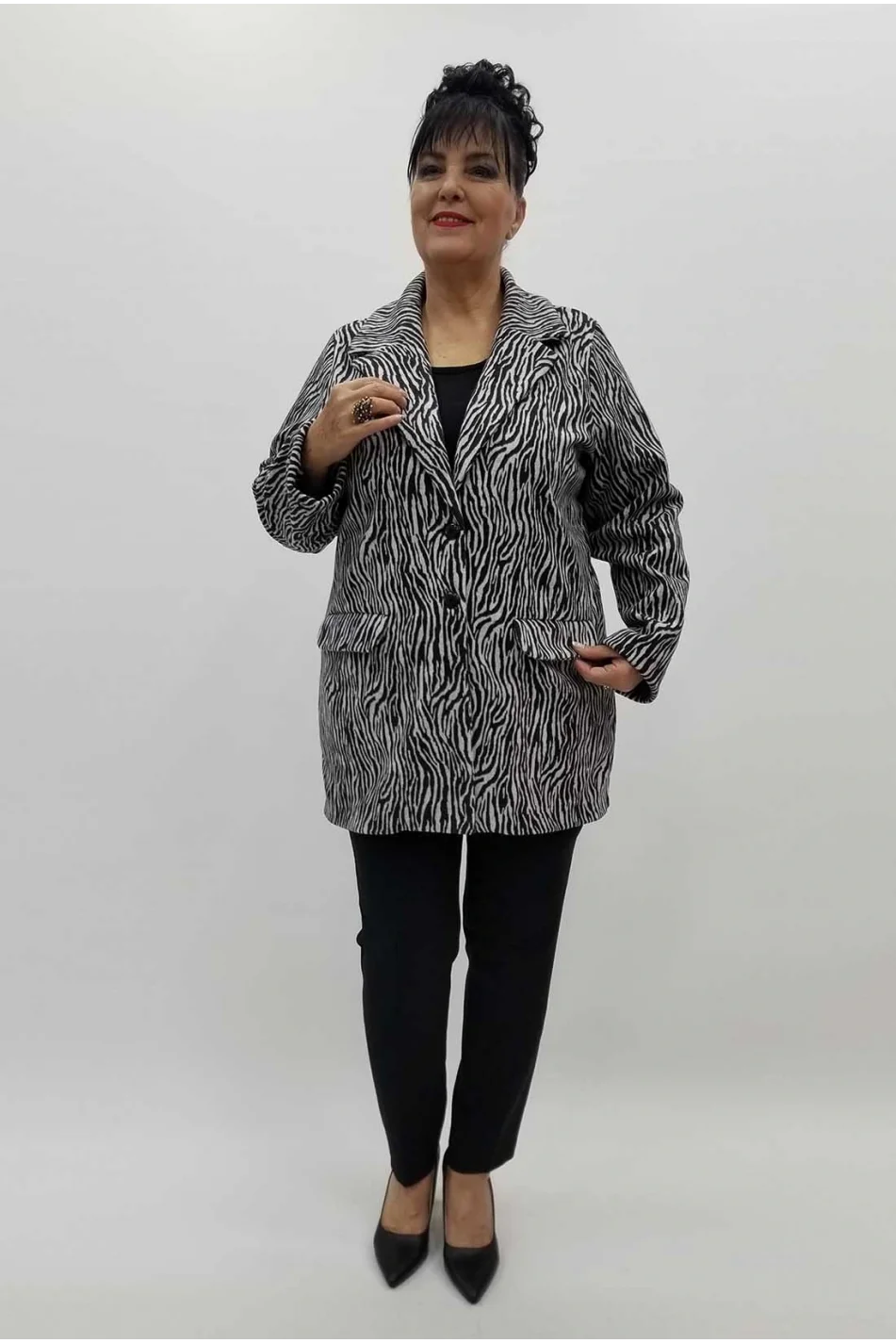 Miraggio Büyük Beden Ceket 4288 SİYAH/GRİ