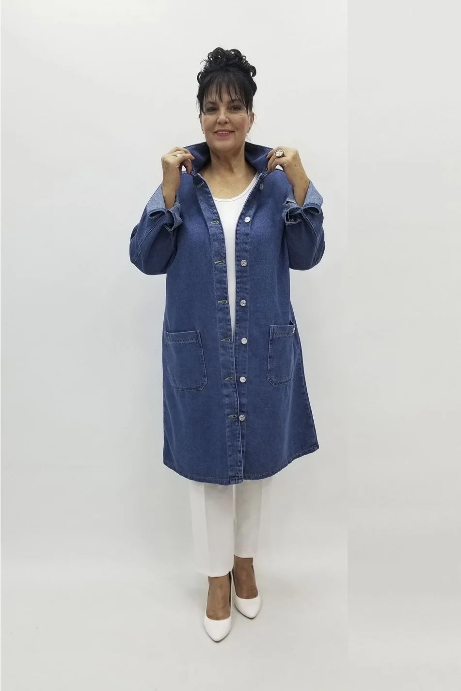 Miraggio Büyük Beden Ceket 98082 KOT K-MAVİ