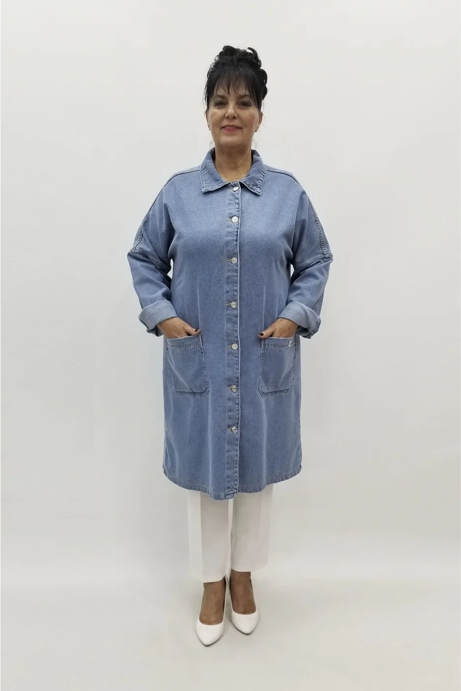 Miraggio Büyük Beden Ceket 98082 KOT MAVİ