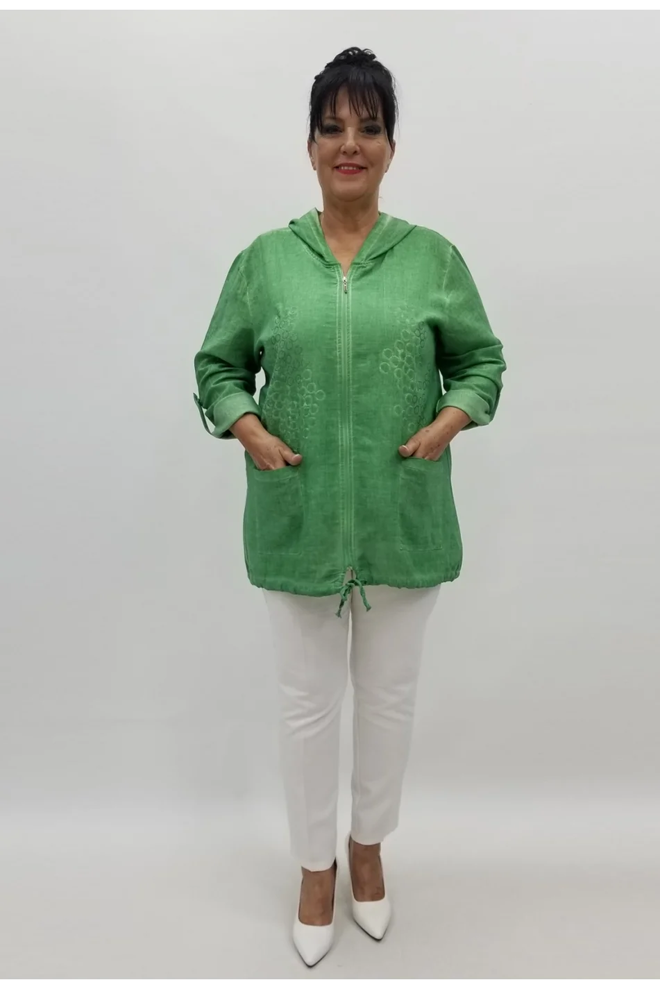 Miraggio Büyük Beden Ceket 98902 YEŞİL