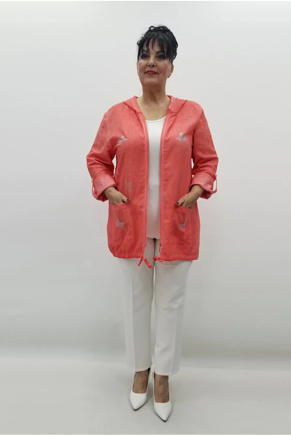 Miraggio Büyük Beden Ceket 99066 NAR ÇİÇEĞİ