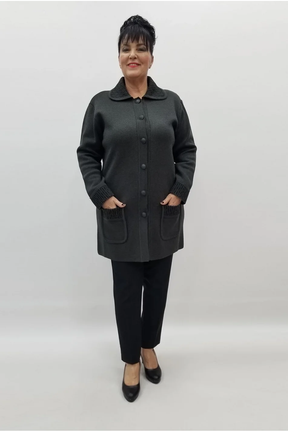 Miraggio Büyük Beden Ceket 99363 FÜME