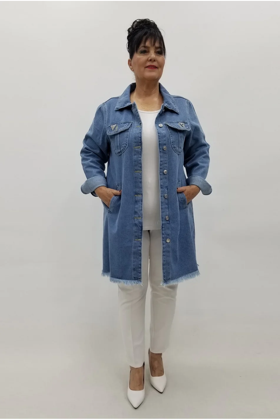 Miraggio Büyük Beden Ceket 99685 KOT MAVİ