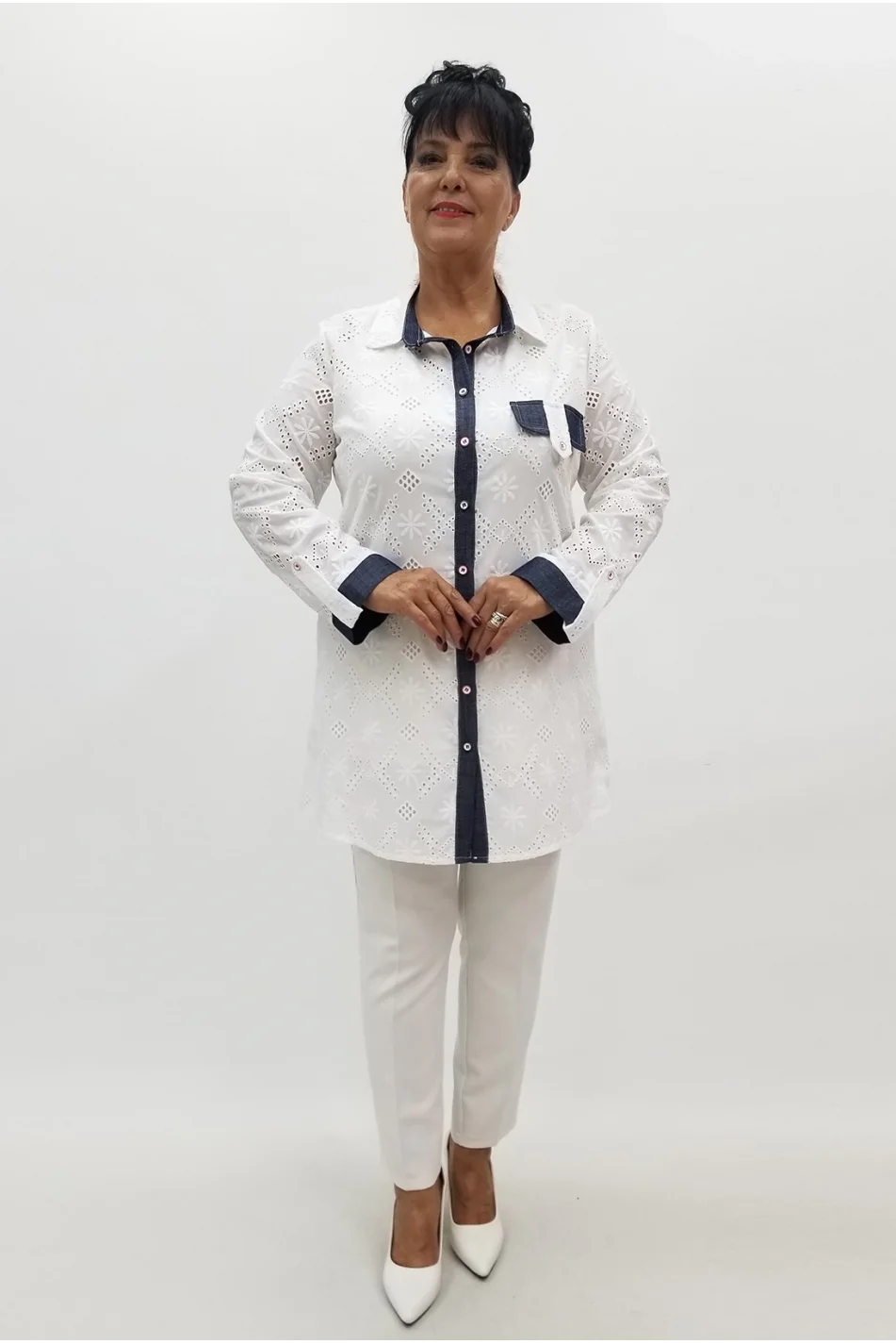 Miraggio Büyük Beden Ceket 99743 BEYAZ