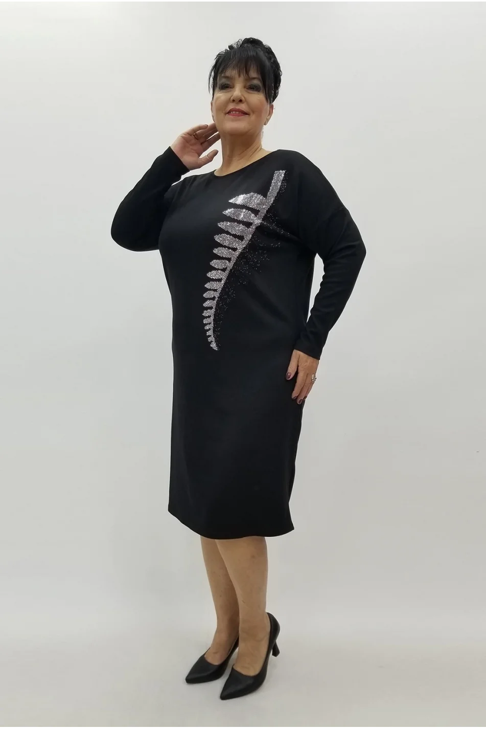 Miraggio Büyük Beden Elbise 4077 SİYAH
