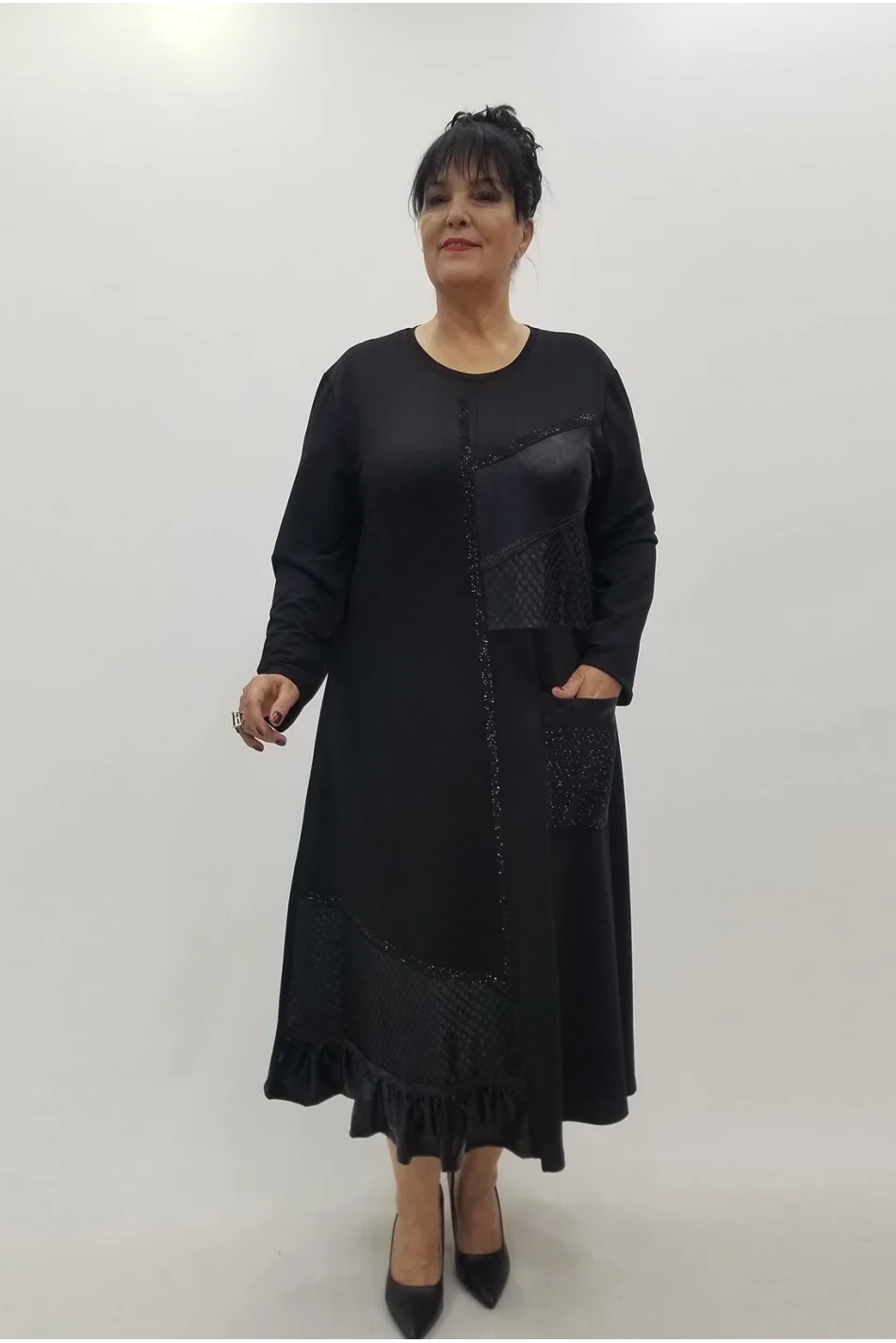 Miraggio Büyük Beden Elbise 4111 SİYAH