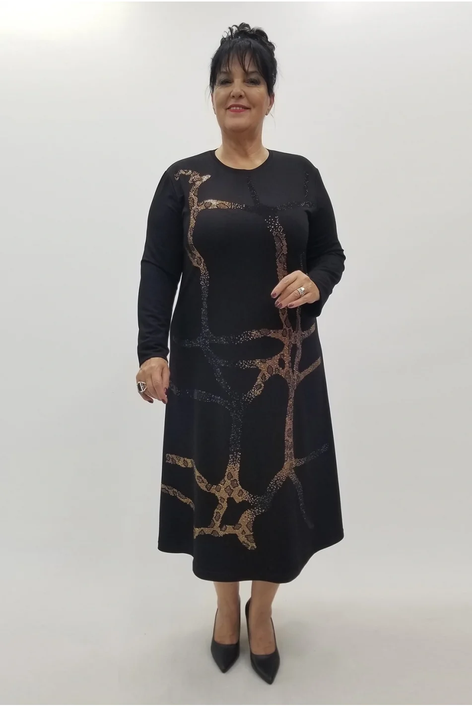Miraggio Büyük Beden Elbise 4112 SİYAH