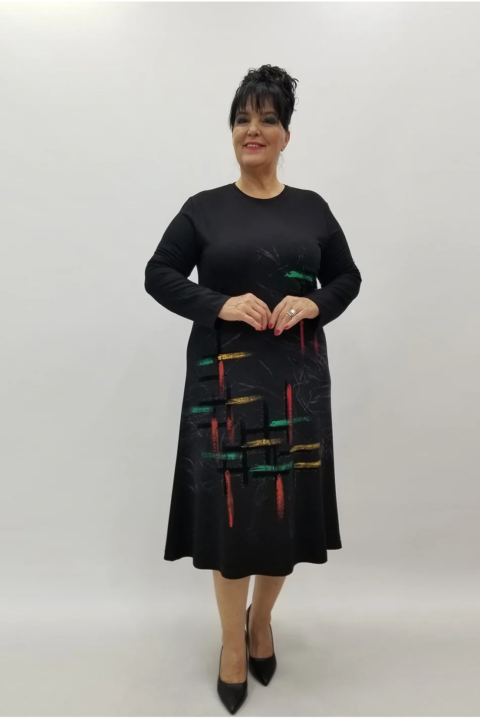 Miraggio Büyük Beden Elbise 4116 SİYAH