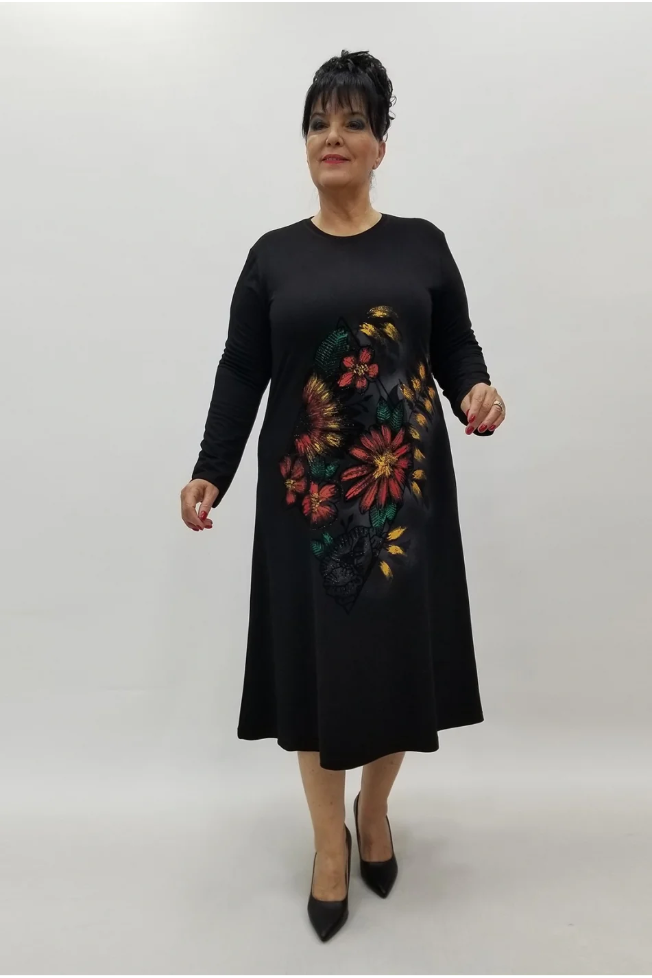 Miraggio Büyük Beden Elbise 4117 SİYAH