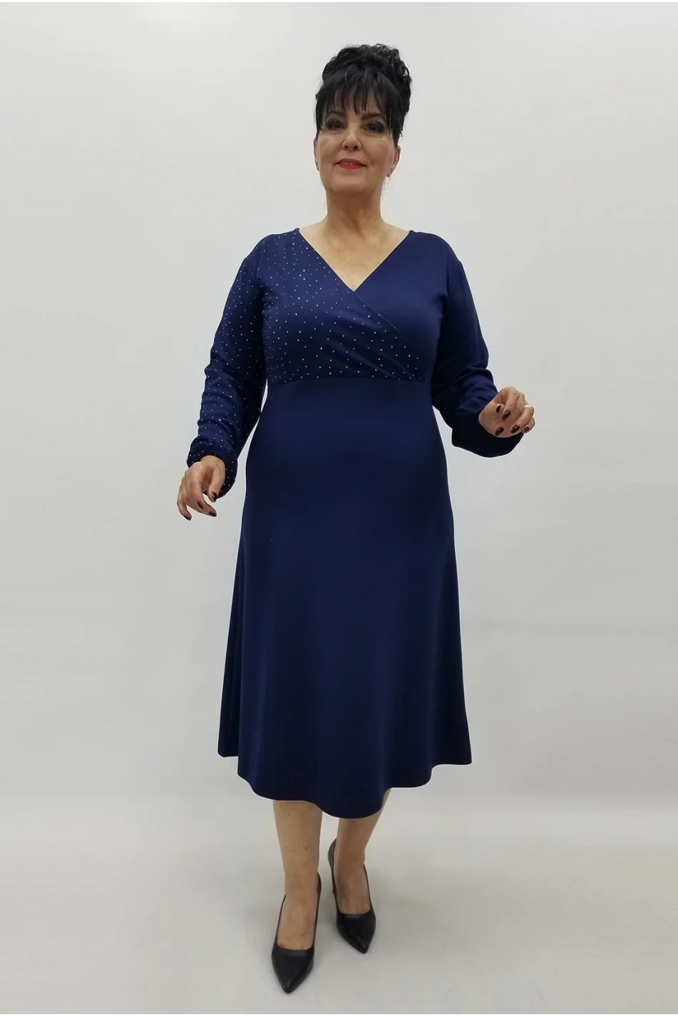 Miraggio Büyük Beden Elbise 4132 LACİVERT