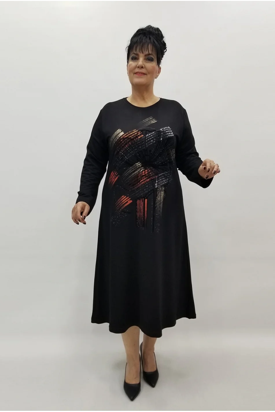 Miraggio Büyük Beden Elbise 4211 SİYAH