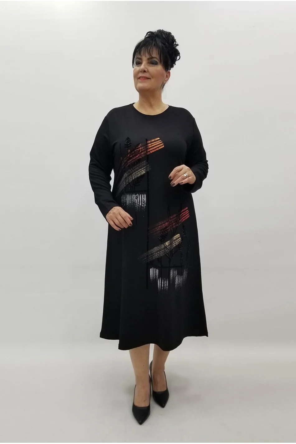 Miraggio Büyük Beden Elbise 4212 SİYAH