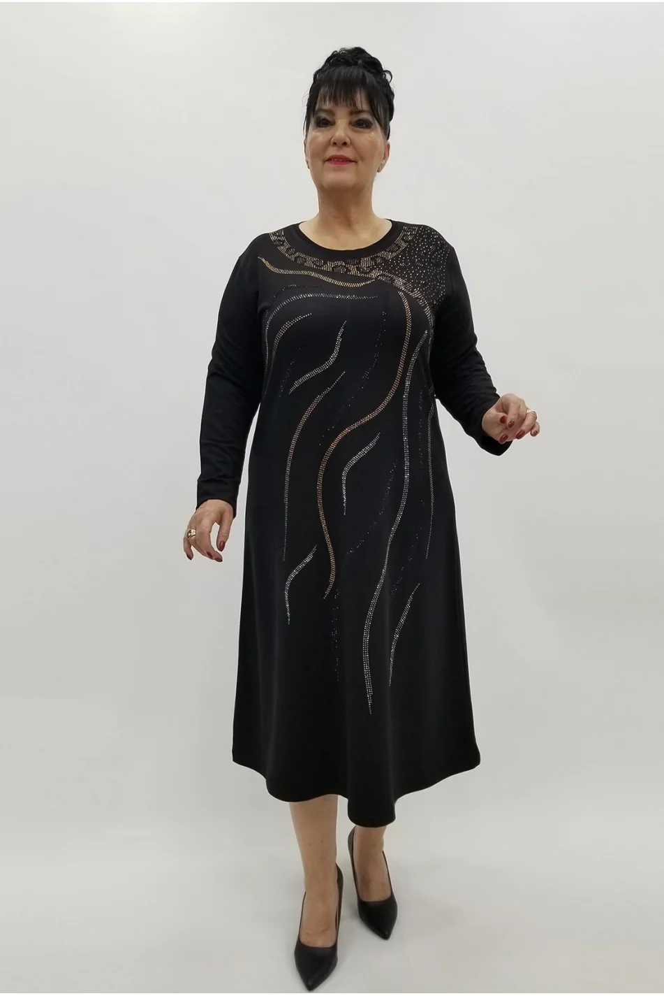 Miraggio Büyük Beden Elbise 4297 SİYAH