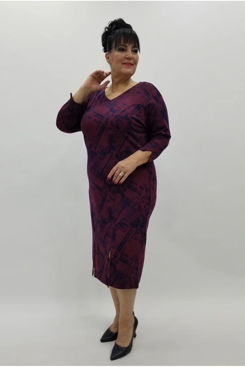 Miraggio Büyük Beden Elbise 4302 BORDO