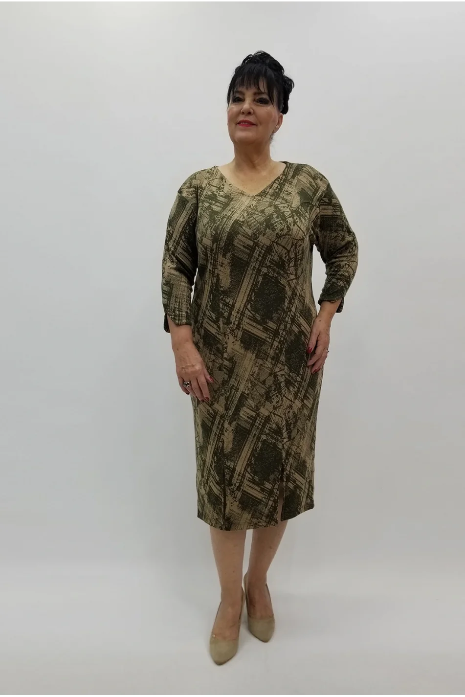 Miraggio Büyük Beden Elbise 4302 HAKİ