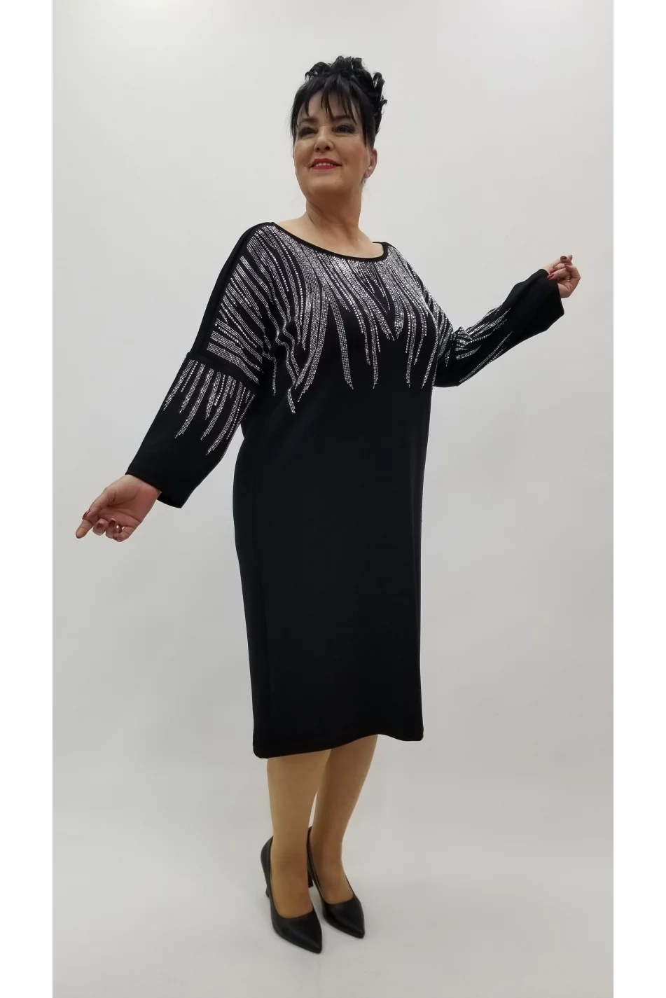Miraggio Büyük Beden Elbise 4328 SİYAH