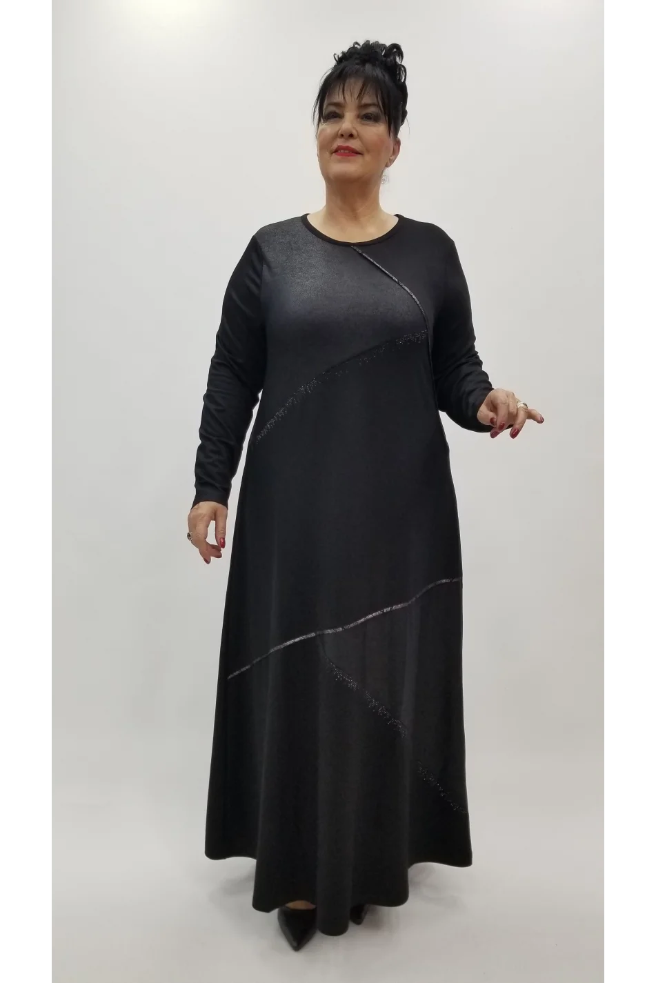Miraggio Büyük Beden Elbise 4350 SİYAH