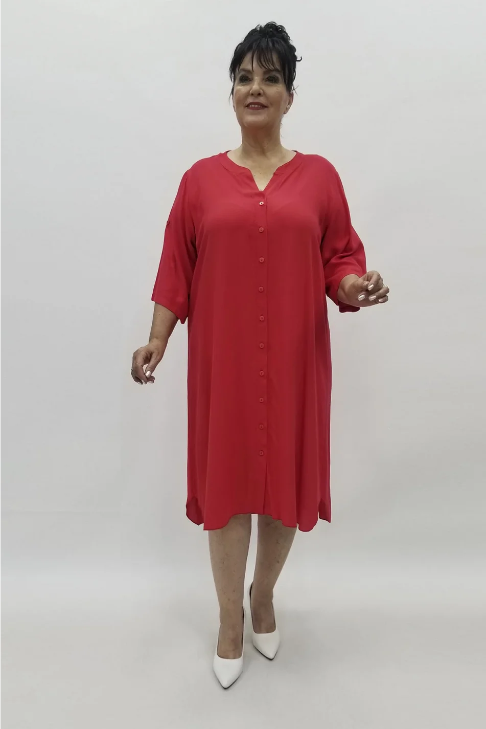 Miraggio Büyük Beden Elbise 98030 KIRMIZI