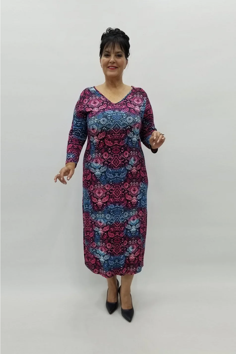 Miraggio Büyük Beden Elbise 98156 FUŞYA