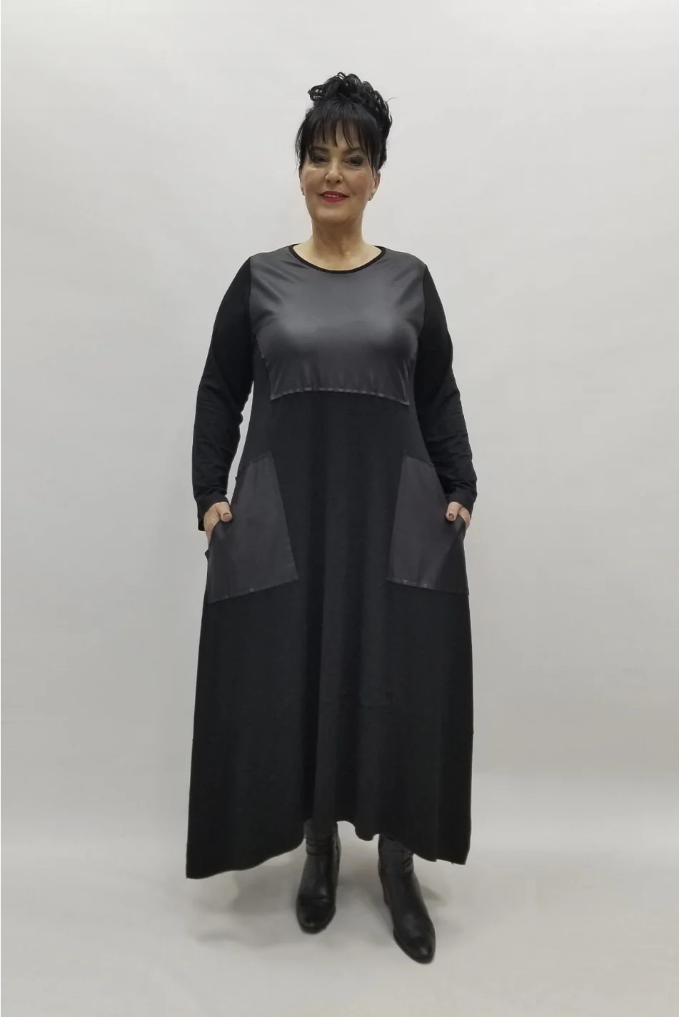 Miraggio Büyük Beden Elbise 98330 SİYAH