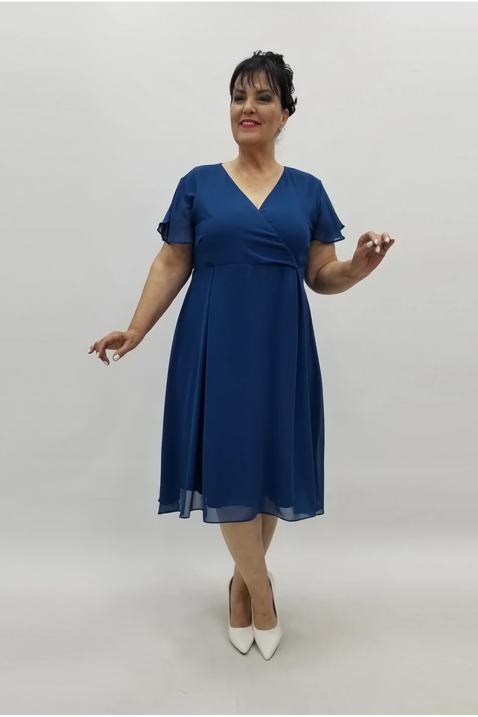 Miraggio Büyük Beden Elbise 98685 PETROL