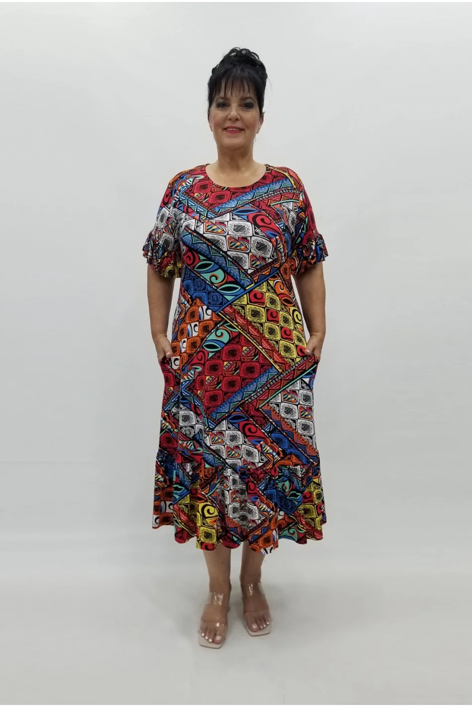 Miraggio Büyük Beden Elbise 98835 KIRMIZI