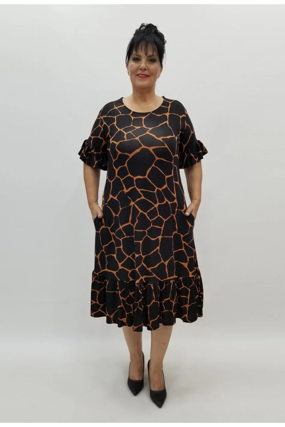 Miraggio Büyük Beden Elbise 98879 SİYAH