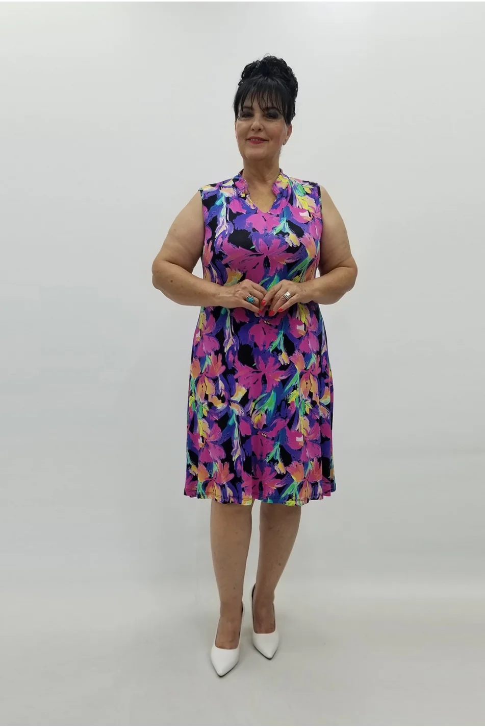 Miraggio Büyük Beden Elbise 98890 FUŞYA