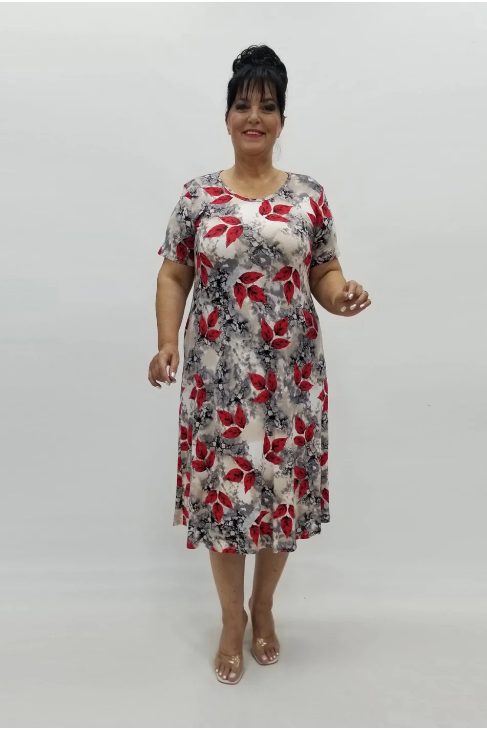 Miraggio Büyük Beden Elbise 98903 KIRMIZI