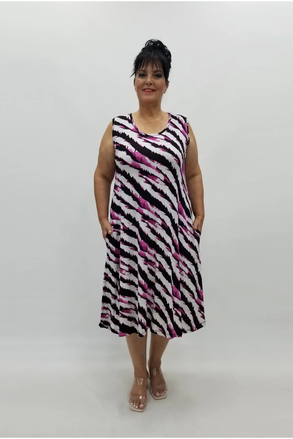 Miraggio Büyük Beden Elbise 98906 FUŞYA