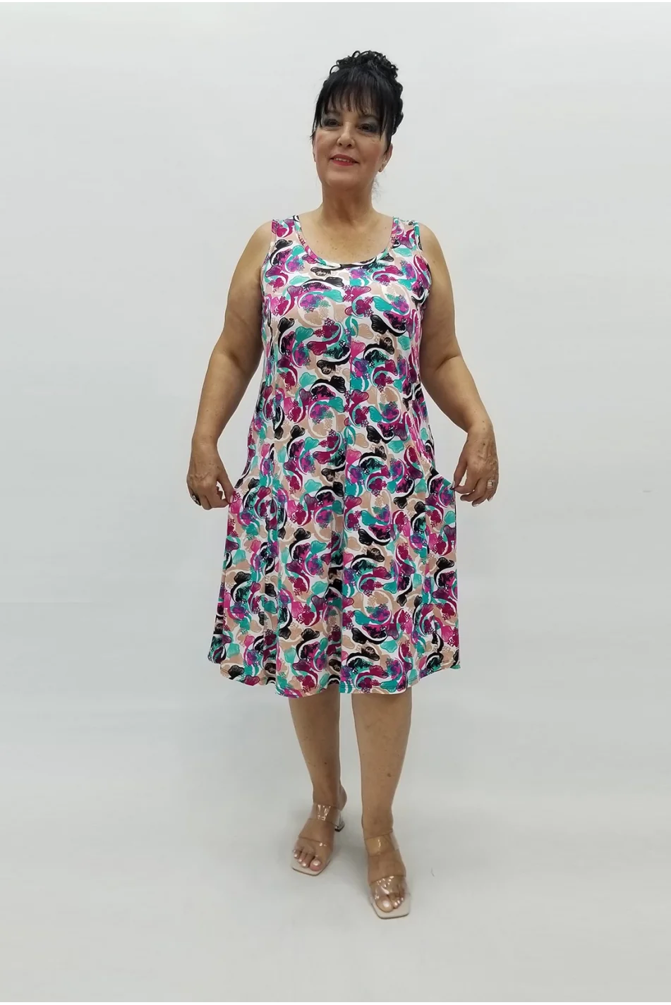 Miraggio Büyük Beden Elbise 98991 FUŞYA